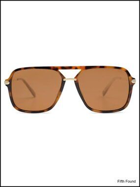 Polarized Aviator Sunglasses With UV400 Protection Double Bridge Retro Square
